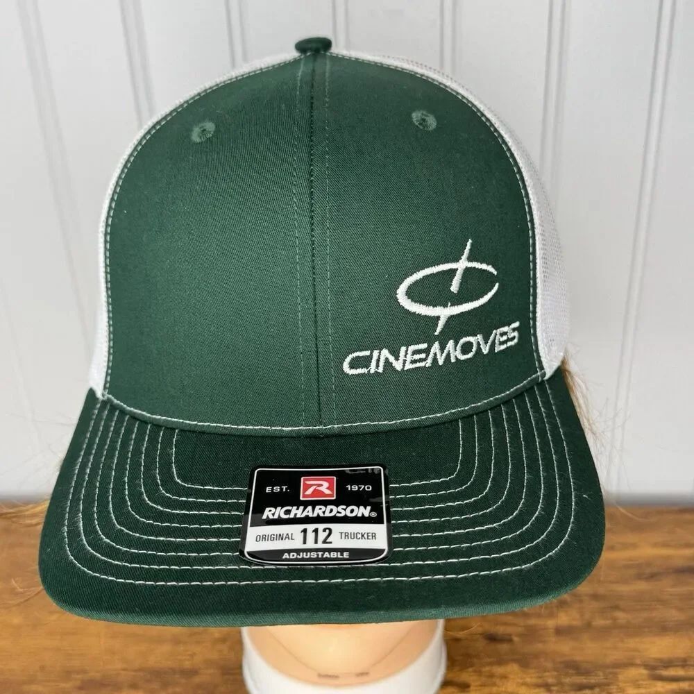 Cinemoves Green And White Trucker Hat Cast & Crew Gift Richardson 112 Mesh NWOT